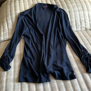 Long Tall Sally Slub Knit Navy Shacket